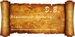 Diminescur Beatrix névjegykártya