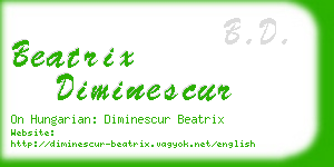 beatrix diminescur business card
